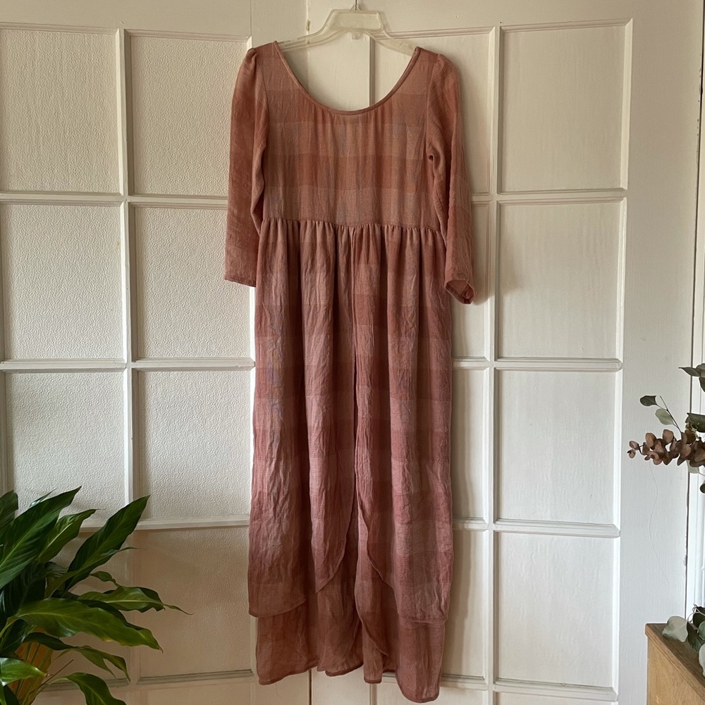 Christy Dawn Amelia Dress Salmon Washed Check
